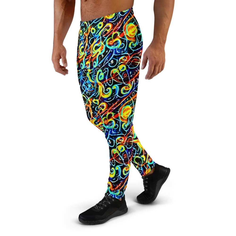 Starlit Scribble on Men's Joggers — Left