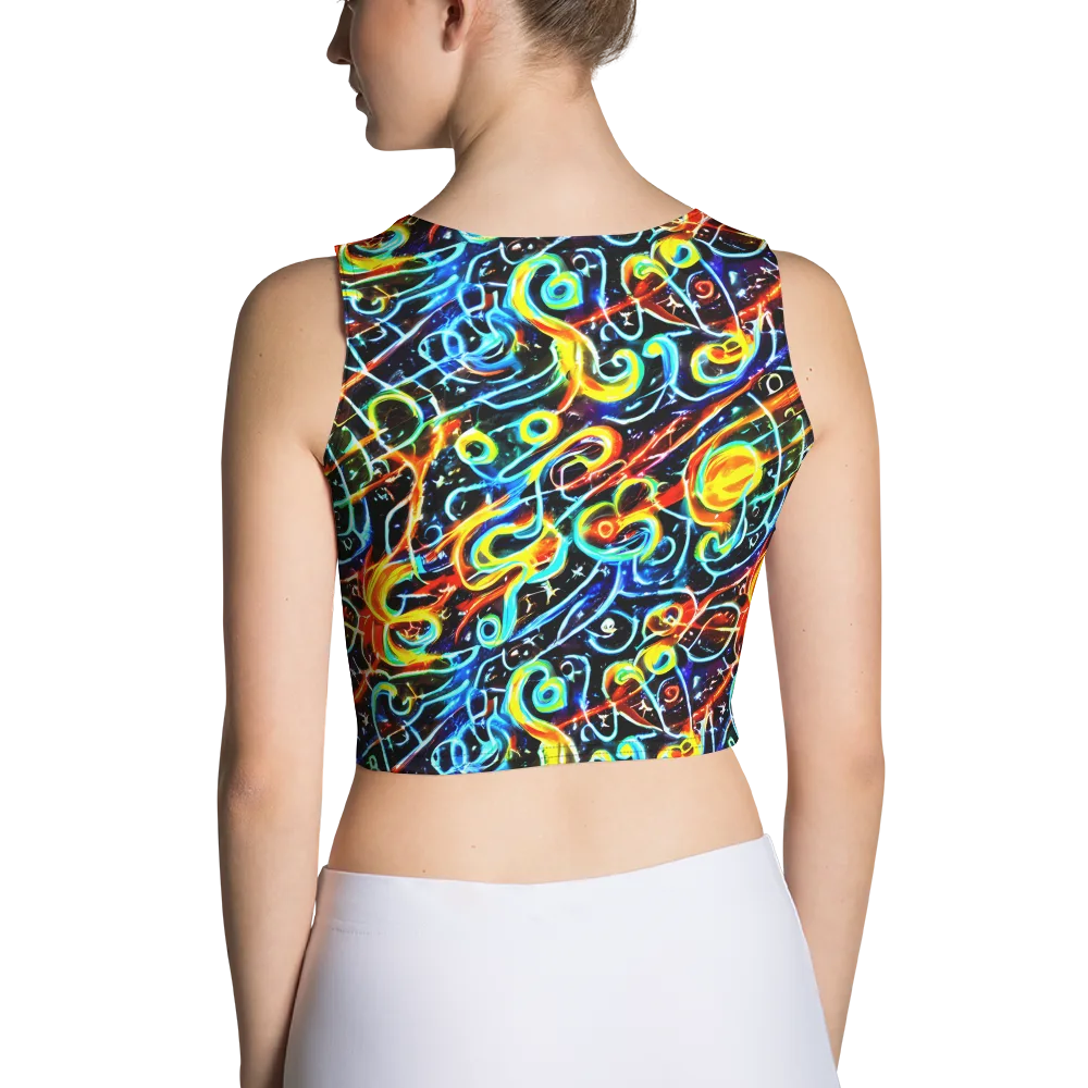 Starlit Scribble on Crop Top — Back