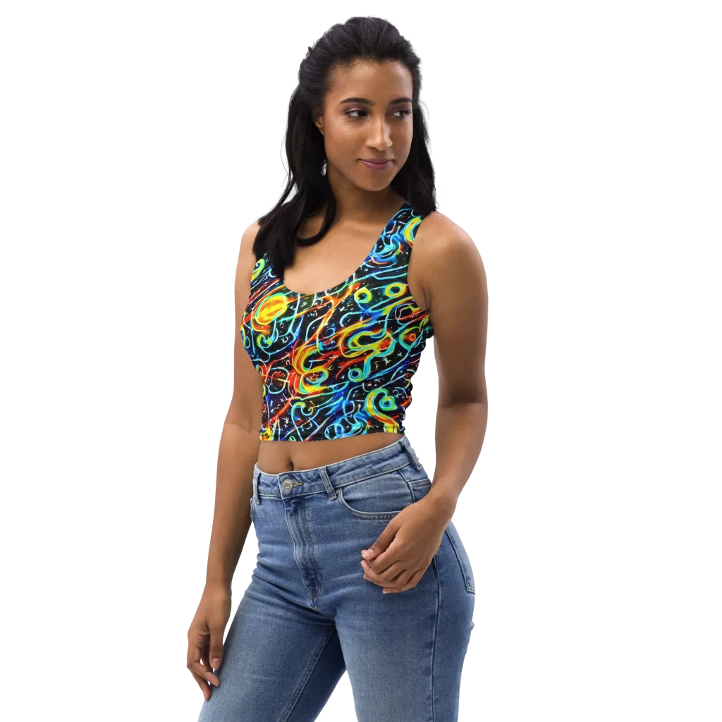 Starlit Scribble on Crop Top — Left Front