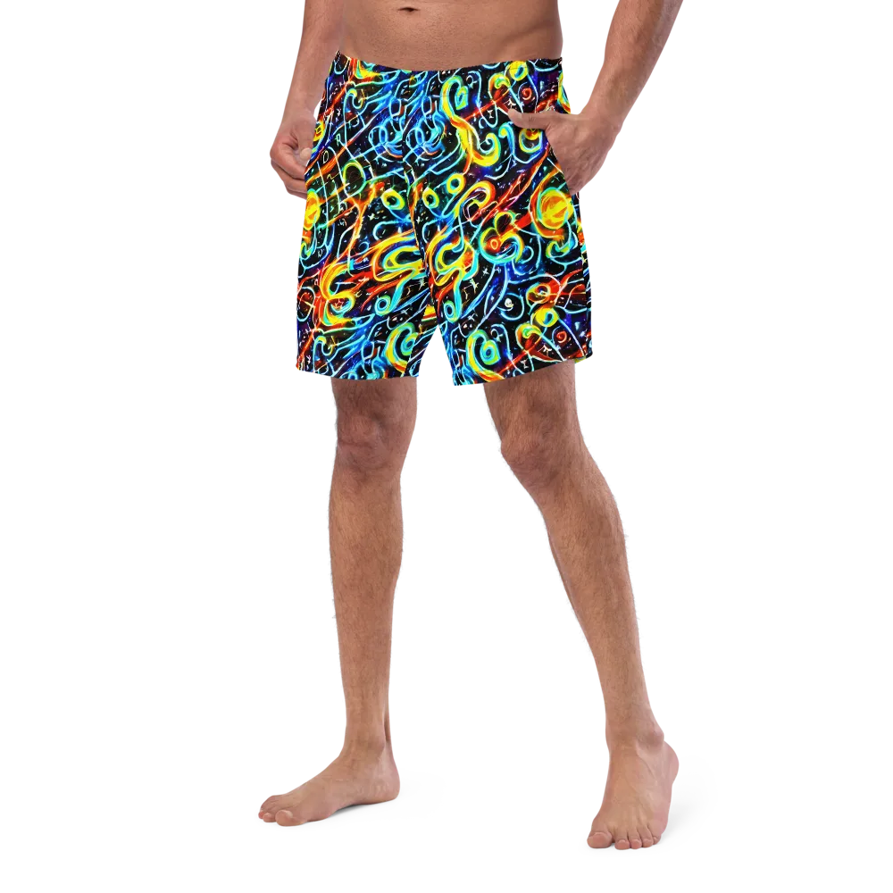 Starlit Scribble on Swim Trunks — Left Front