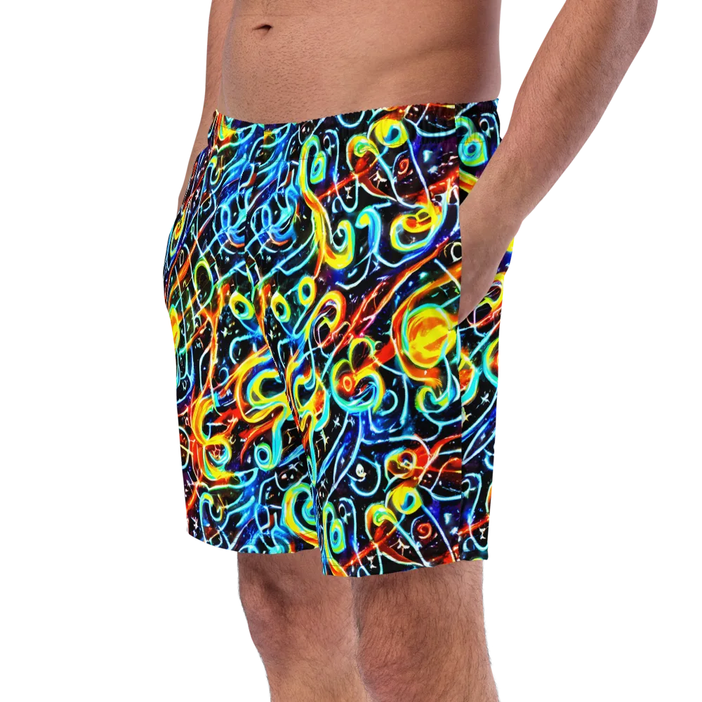 Starlit Scribble on Swim Trunks — Left Front