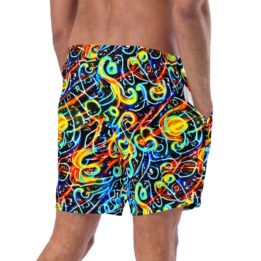 Starlit Scribble on Swim Trunks — Right Back