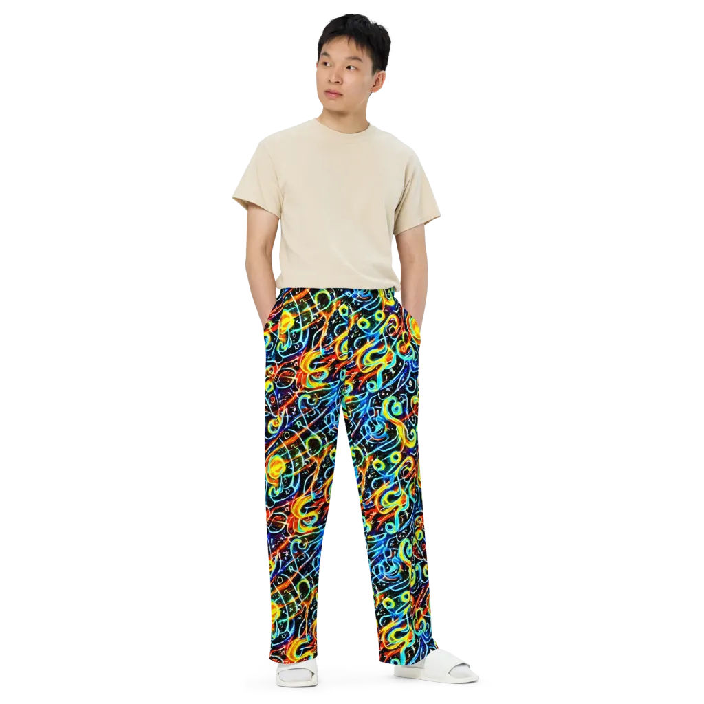 Starlit Scribble on Wide-Leg Pants — Front