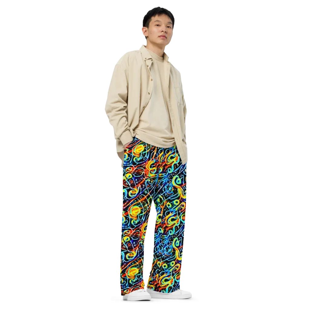 Starlit Scribble on Wide-Leg Pants — Right Front
