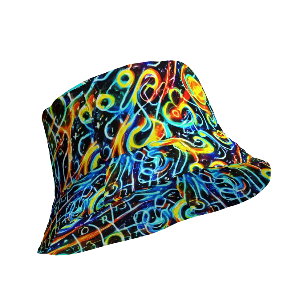 Starlit Scribble on Reversible Bucket Hat — Product details Outside