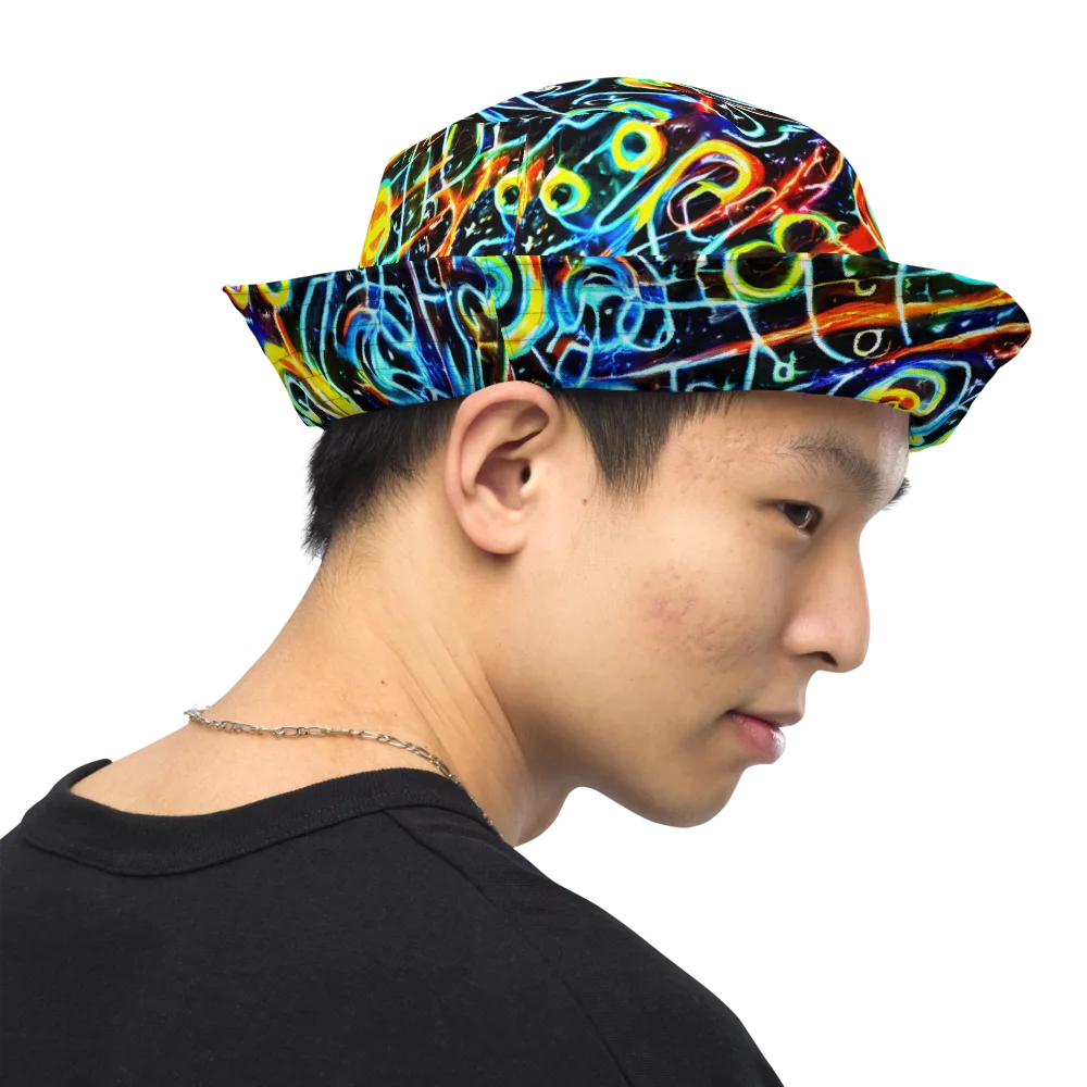 Starlit Scribble on Reversible Bucket Hat — Right Outside