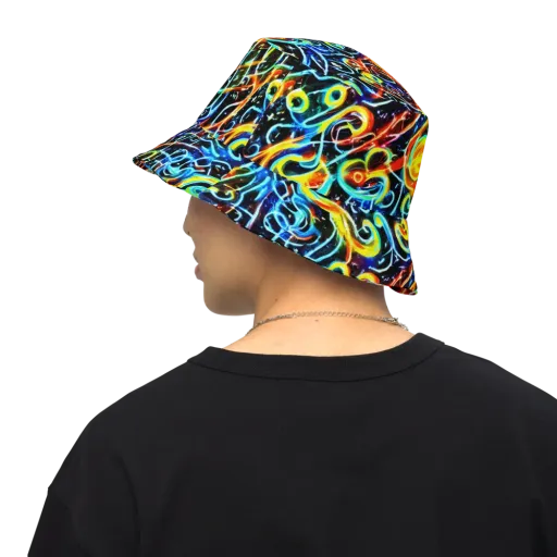 Starlit Scribble on a Reversible Bucket Hat