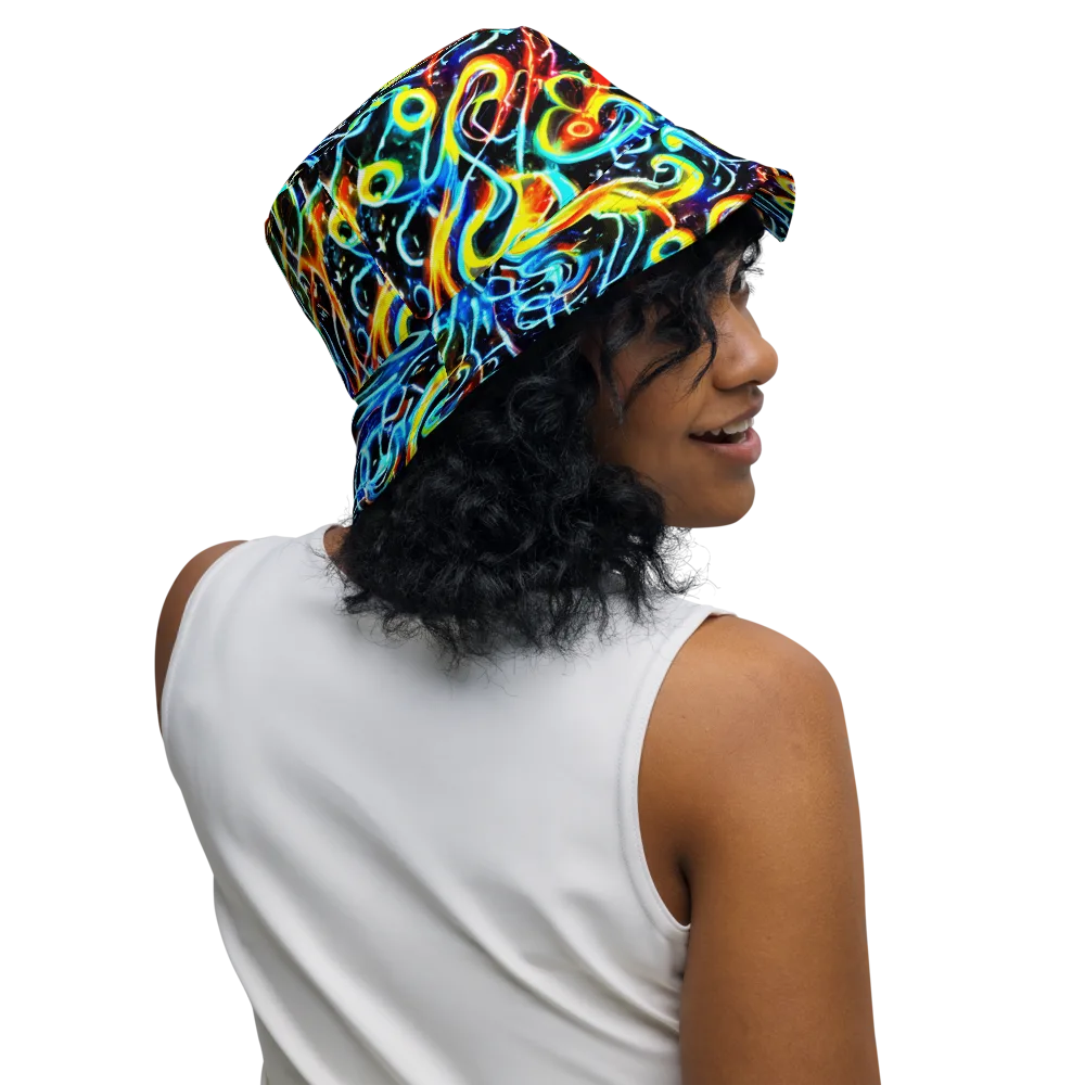 Starlit Scribble on Reversible Bucket Hat — Right Outside