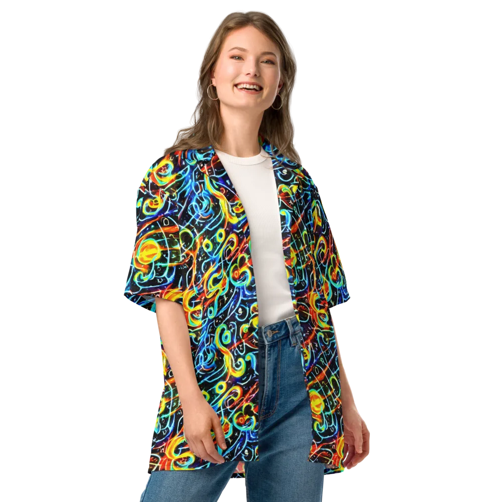 Starlit Scribble on Button Shirt — Front