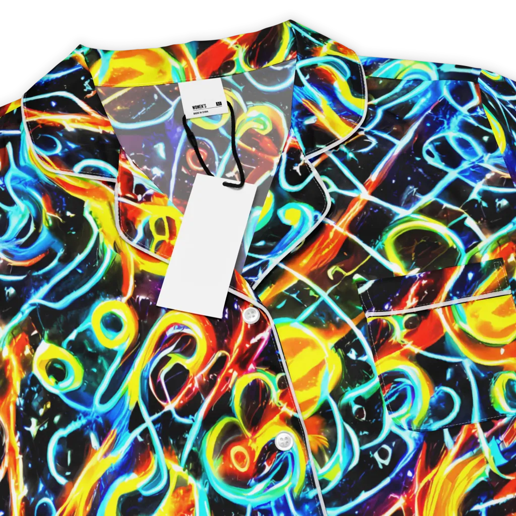 Starlit Scribble on Women's Short Sleeve Pajama Top — Product details