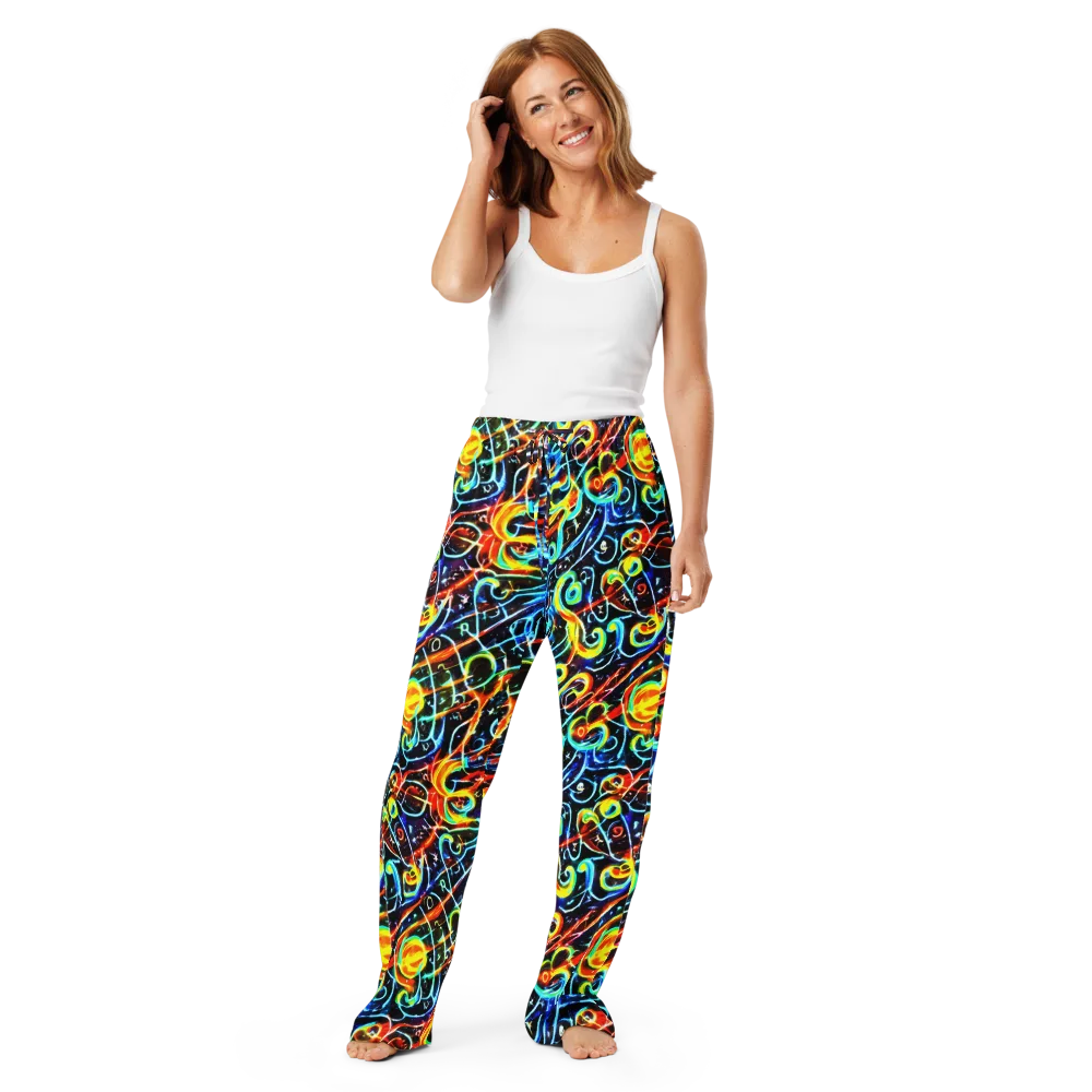 Starlit Scribble on Women's Pajama Pants — Front