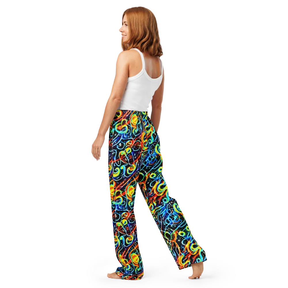 Starlit Scribble on Women's Pajama Pants — Back