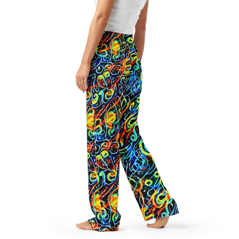 Starlit Scribble on Women's Pajama Pants — Left