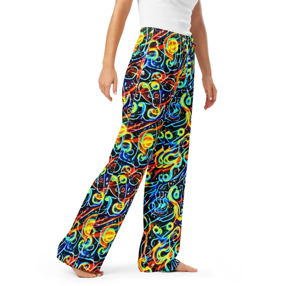 Starlit Scribble on Women's Pajama Pants — Right Front
