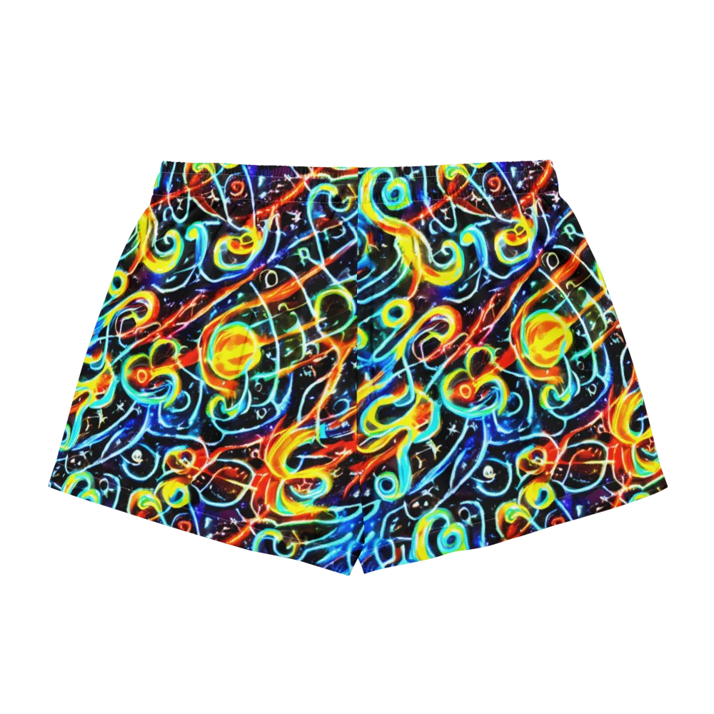 Starlit Scribble on Women's Pajama Shorts — Back