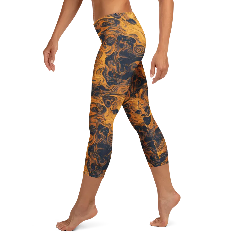 Burnished Orbit on Capri Leggings — Left