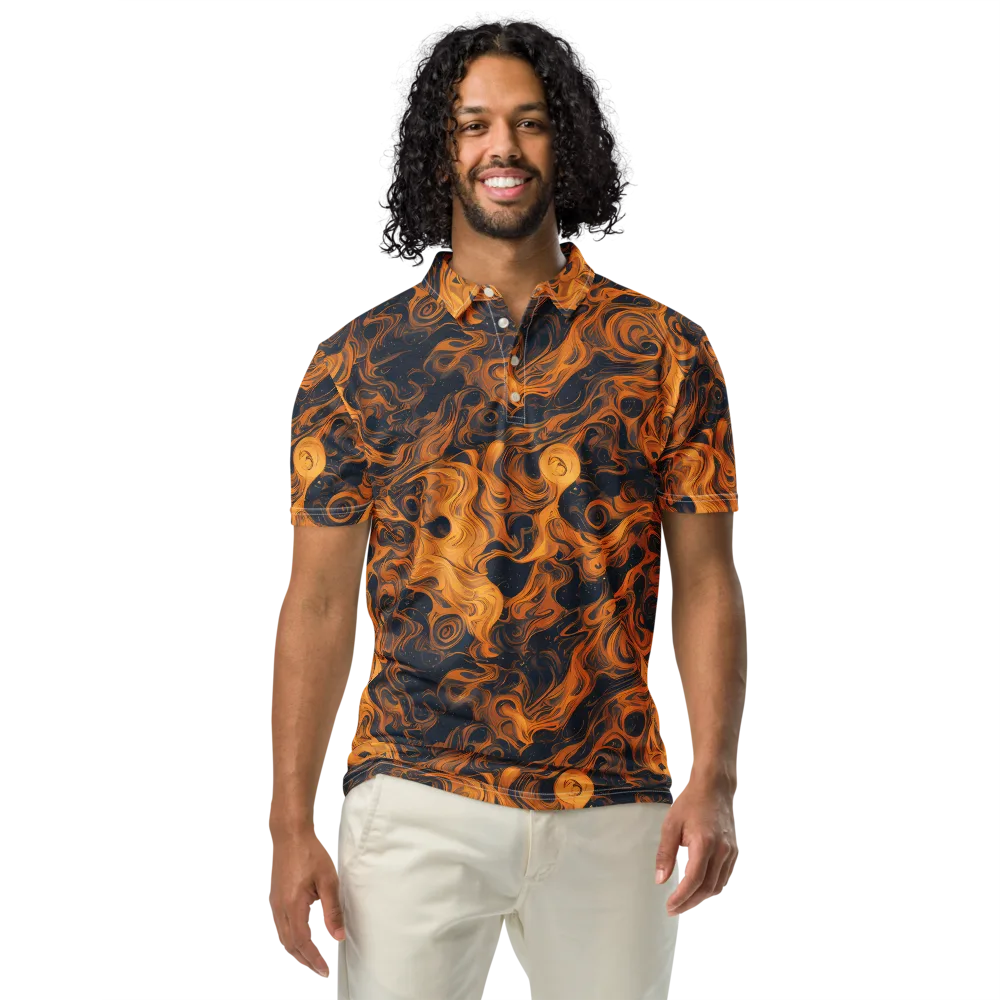 Burnished Orbit on Men's Slim Fit Polo Shirt — Front