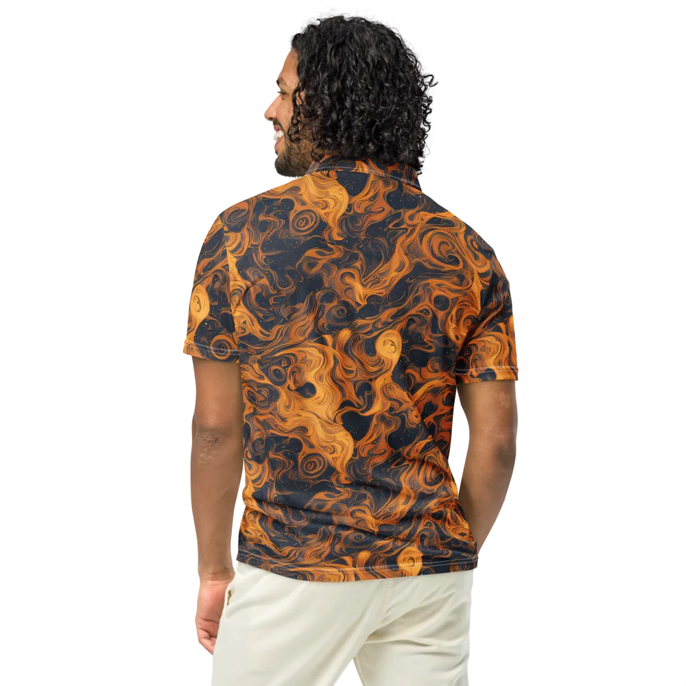 Burnished Orbit on Men's Slim Fit Polo Shirt — Back