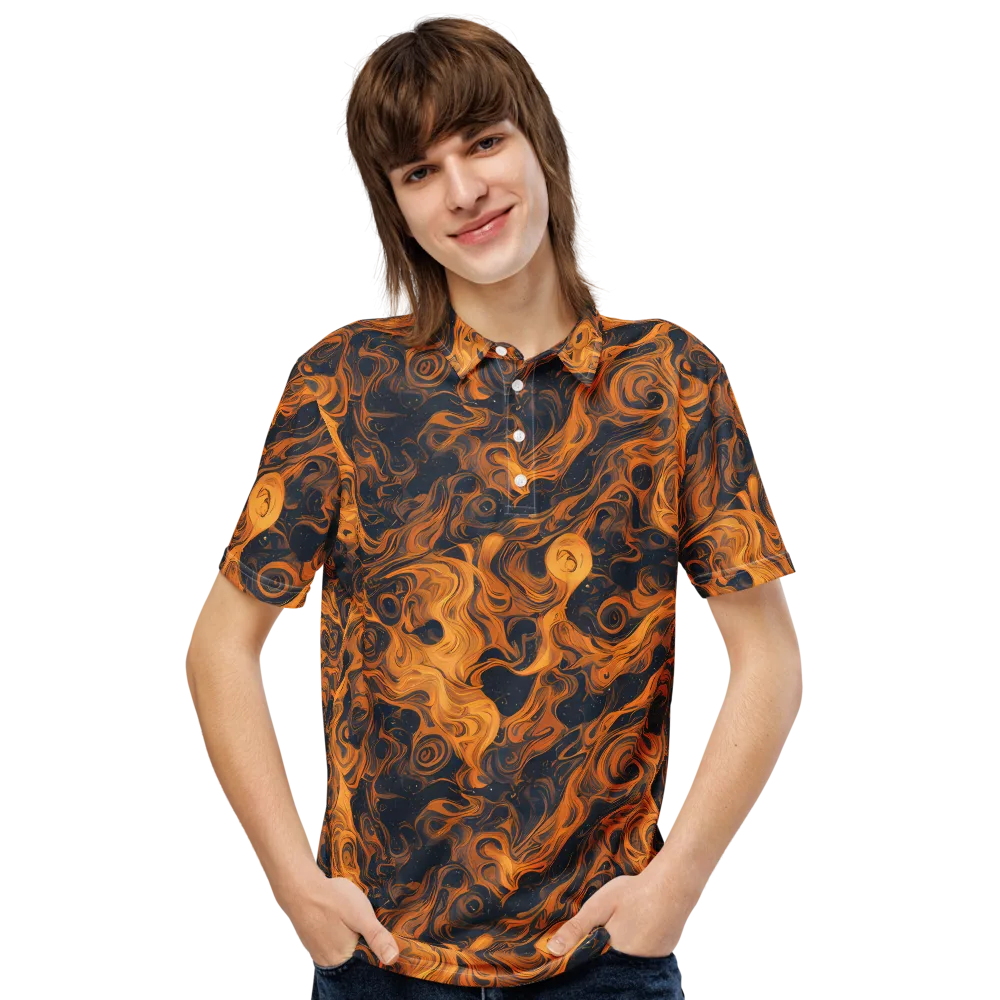 Burnished Orbit on Men's Slim Fit Polo Shirt — Front