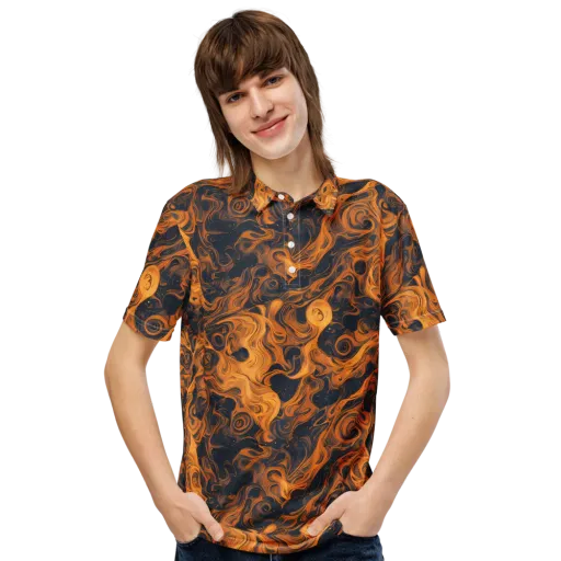 Burnished Orbit on a Men's Slim Fit Polo Shirt