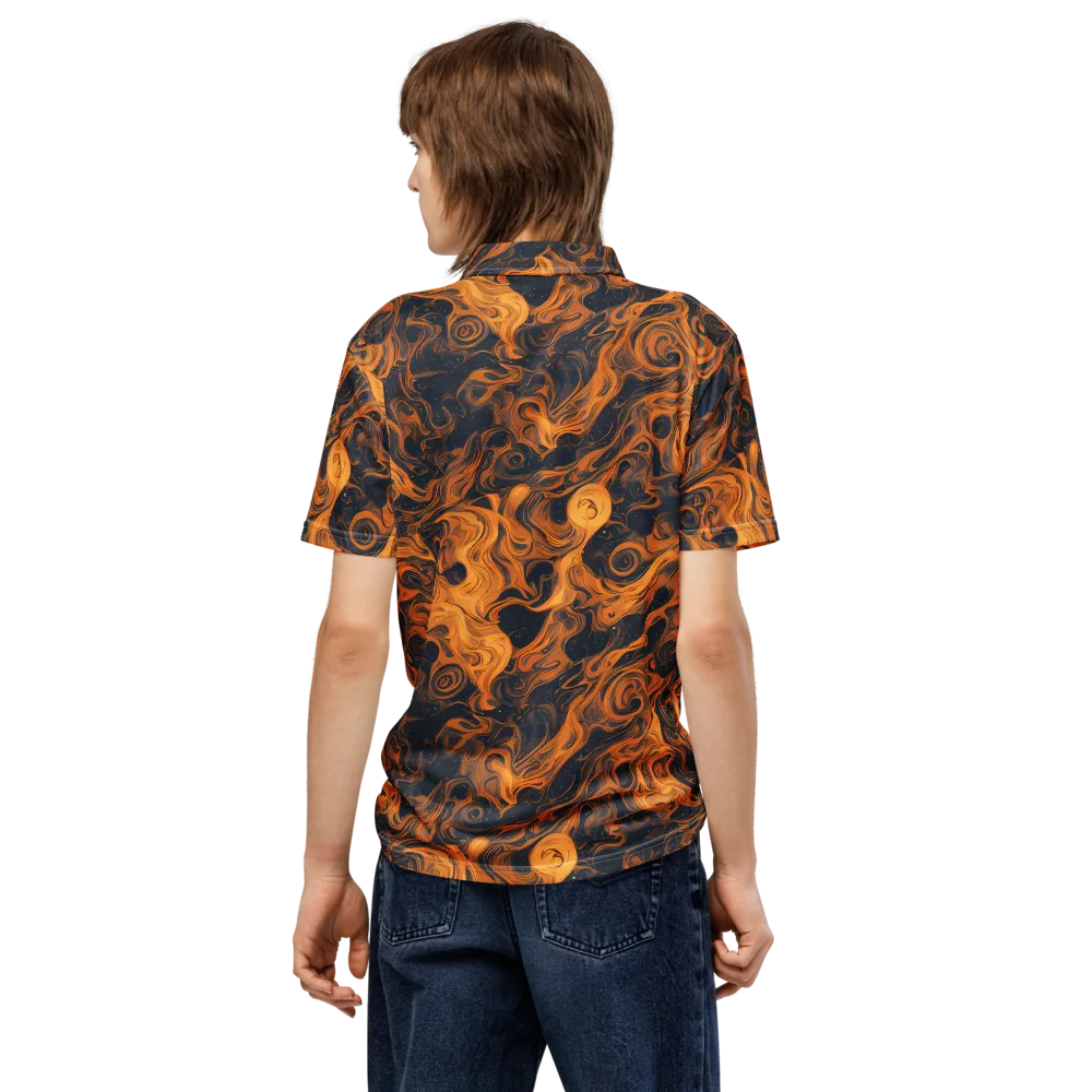 Burnished Orbit on Men's Slim Fit Polo Shirt — Back