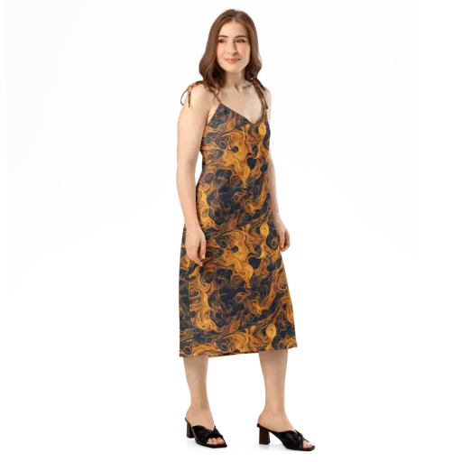 Burnished Orbit on a Slip Dress