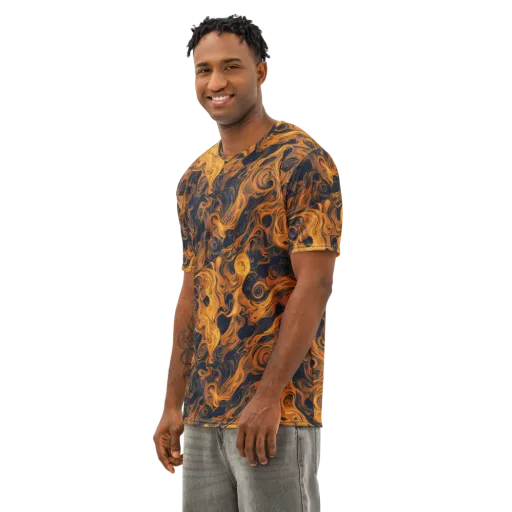 Burnished Orbit on a Men's Cotton Crew Neck T-Shirt