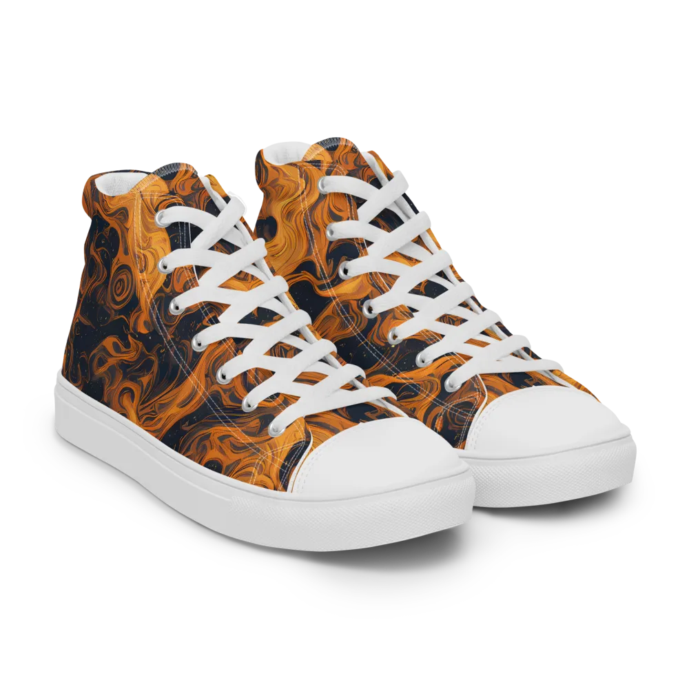 Burnished Orbit on Men's High Top Canvas Shoes — Right Front