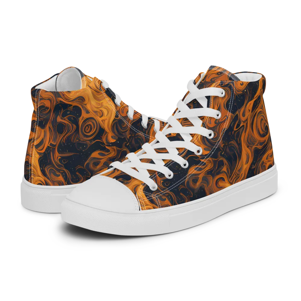 Burnished Orbit on Men's High Top Canvas Shoes — Left