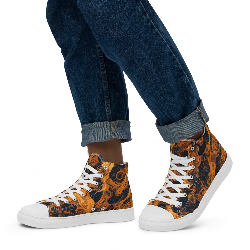 Burnished Orbit on Men's High Top Canvas Shoes — Left