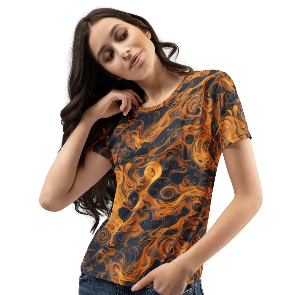 Burnished Orbit on Women's Crew Neck T-Shirt — Left Front