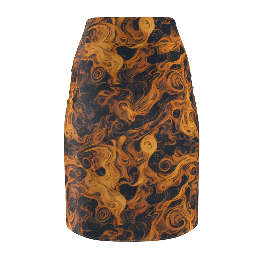 Burnished Orbit on Pencil Skirt — Back