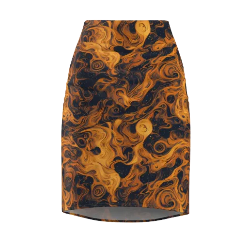Burnished Orbit on a Pencil Skirt