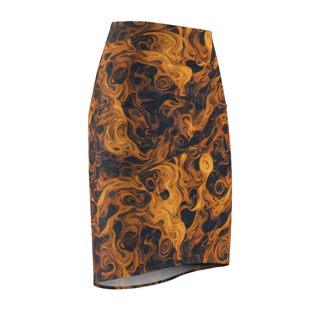 Burnished Orbit on Pencil Skirt — Front Side