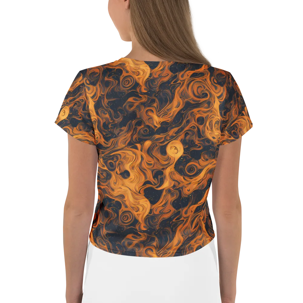 Burnished Orbit on Crop Tee — Back