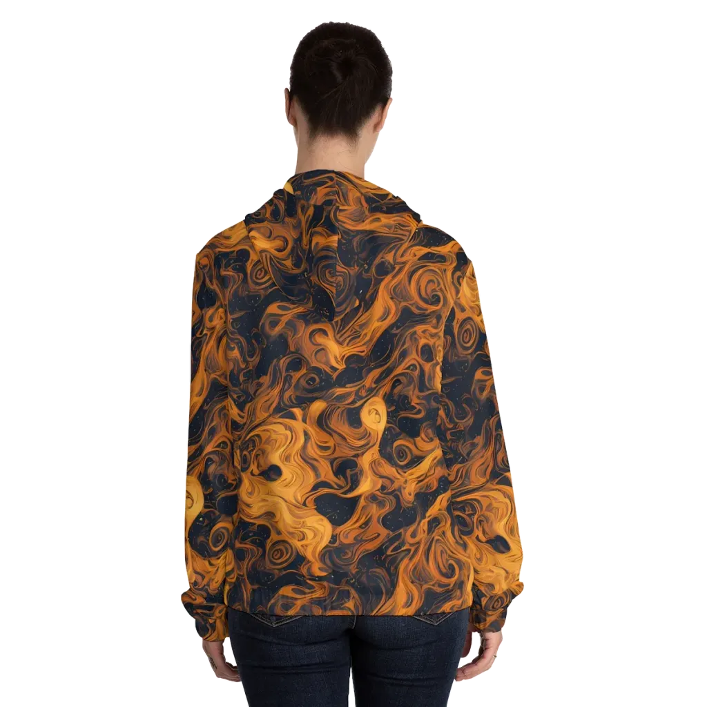 Burnished Orbit on Women's Full-Zip Hoodie — Back On Person