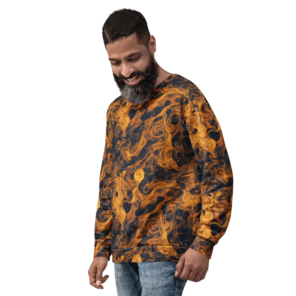 Burnished Orbit on Sweatshirt — Left Front
