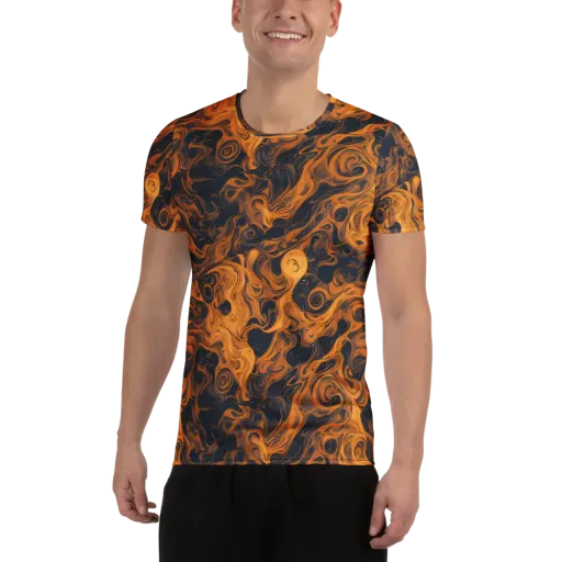 Burnished Orbit on a Men's Athletic T-Shirt