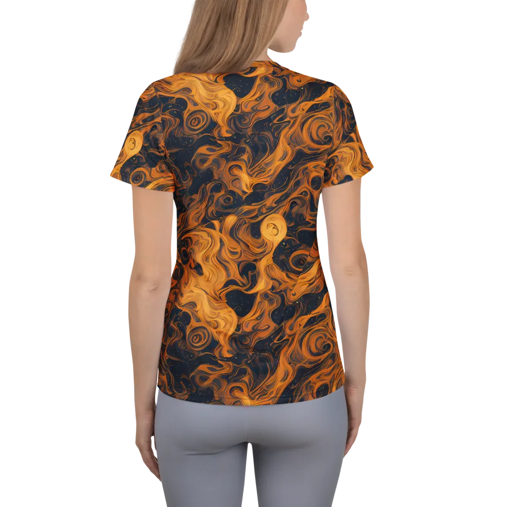 Burnished Orbit on Women's Athletic T-Shirt — Back