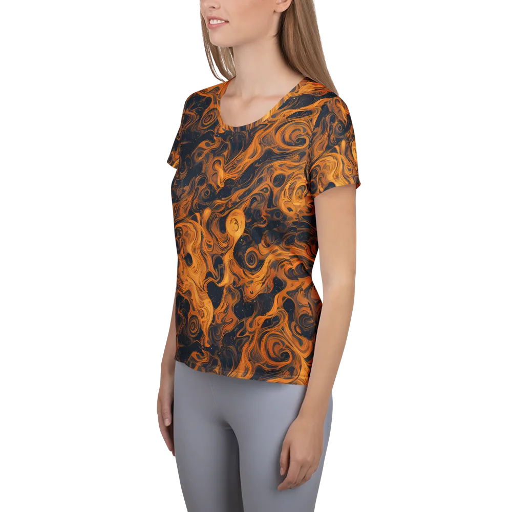Burnished Orbit on Women's Athletic T-Shirt — Left