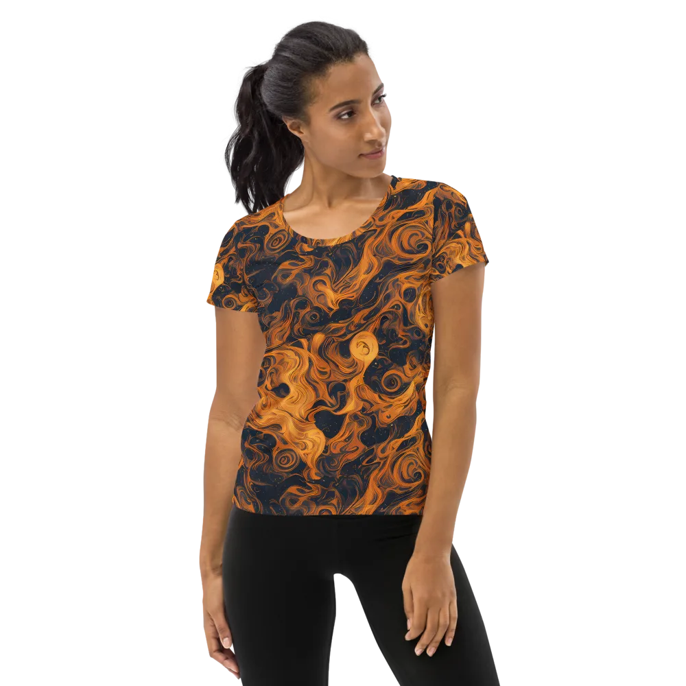 Burnished Orbit on Women's Athletic T-Shirt — Front