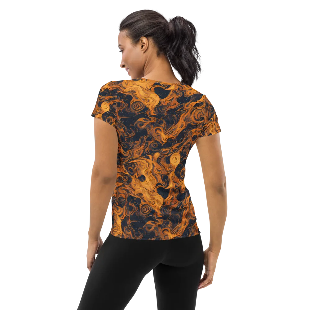 Burnished Orbit on Women's Athletic T-Shirt — Back
