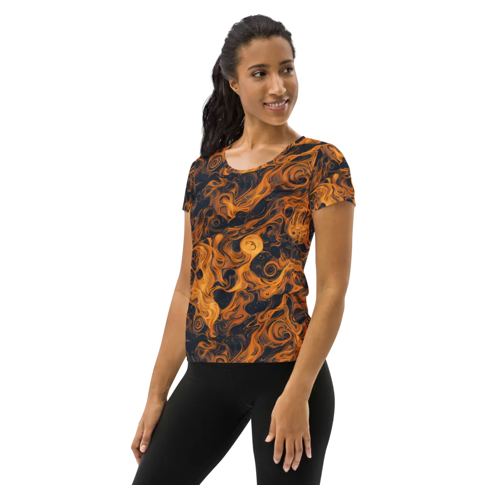Burnished Orbit on Women's Athletic T-Shirt — Left