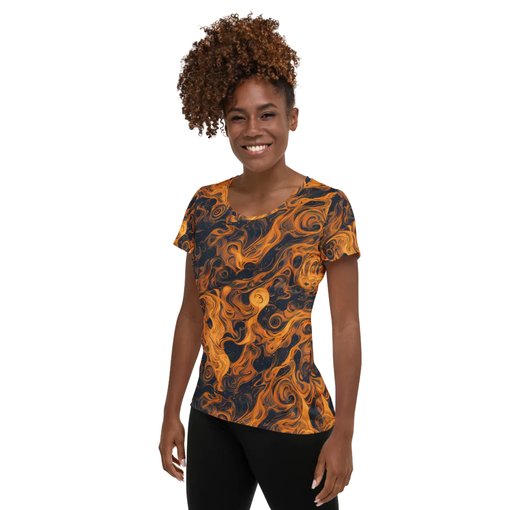 Burnished Orbit on Women's Athletic T-Shirt — Left