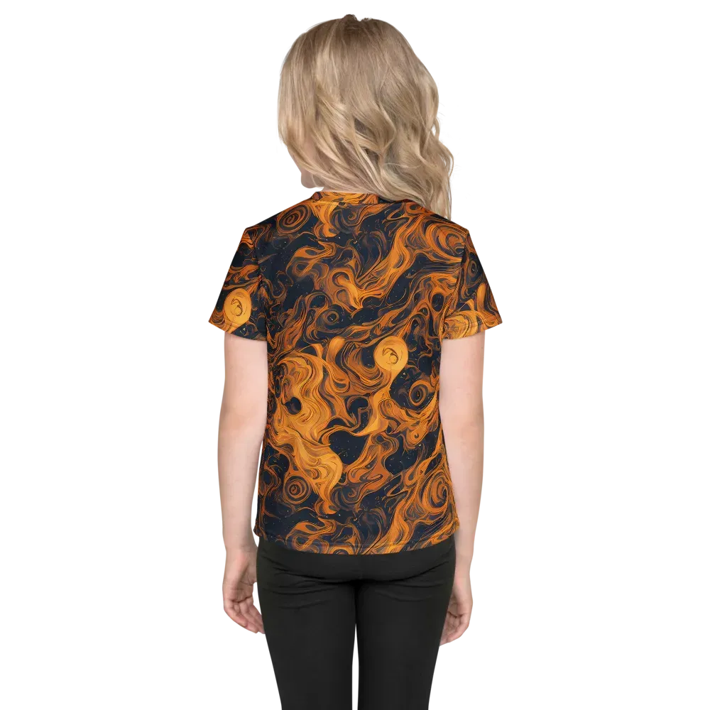 Burnished Orbit on Kids Crew Neck T-Shirt — Back
