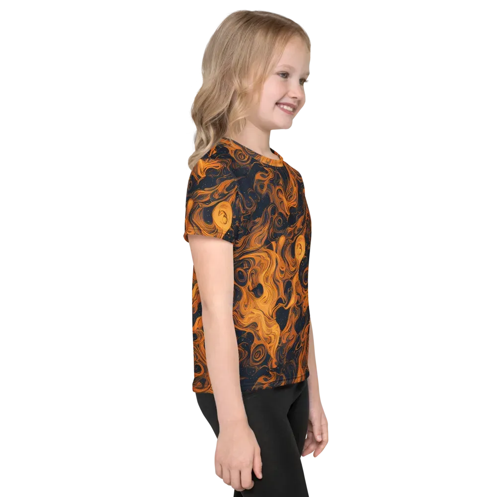 Burnished Orbit on Kids Crew Neck T-Shirt — Right