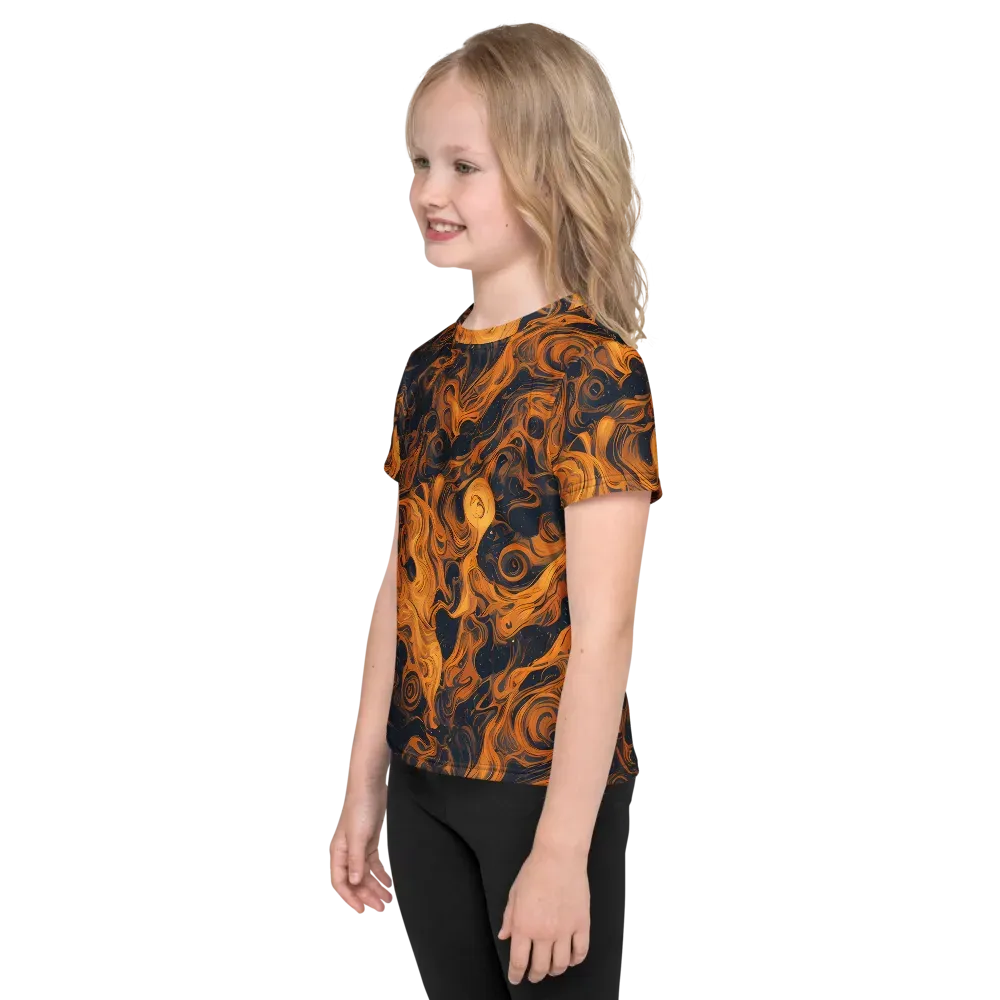 Burnished Orbit on Kids Crew Neck T-Shirt — Left
