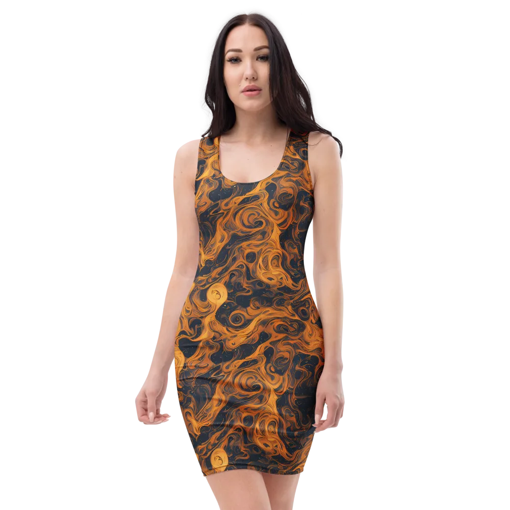 Burnished Orbit on Bodycon Dress — Front