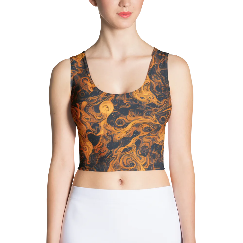 Burnished Orbit on Crop Top — Front