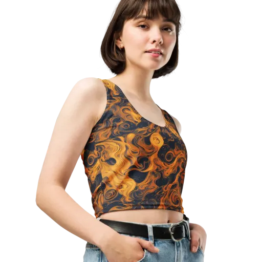 Burnished Orbit on a Crop Top